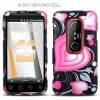 Hard Back And Front Cover/Case for HTC EVO 3D Hearts (ΟΕΜ)